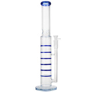 (WATER PIPE) 20" STRATIGHT WATER PIPE W/ 6 DISC PERCS - BLUE