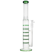 (WATER PIPE) 20" STRATIGHT WATER PIPE W/ 6 DISC PERCS - GREEN