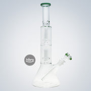 (WATER PIPE) 14" DOUBLE UFO PERC WATER PIPE - TEAL