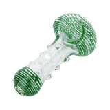 (HAND PIPE) 4" COLOR STRIPE WITH BALL GRIP SPOON PIPE - GREEN