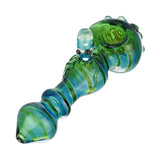 (HAND PIPE) 4.5" OCTOPUS ON HANDLE - SEE THROUGH GREEN