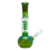 (WATER PIPE) 12" COIL PERC WATER PIPE - GREEN