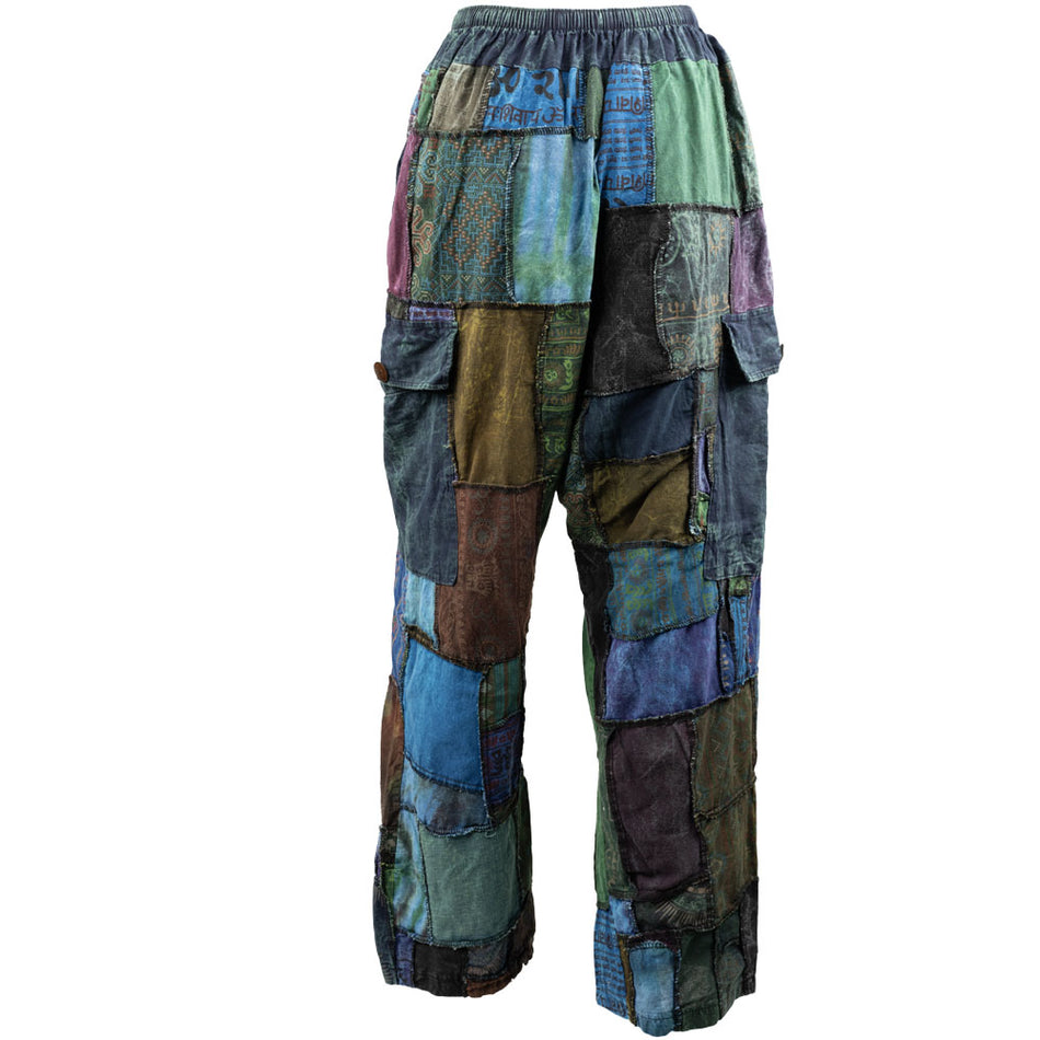 (CLOTHE) PATCHWORK 100% RAYON STRAIGHT LEG PANTS