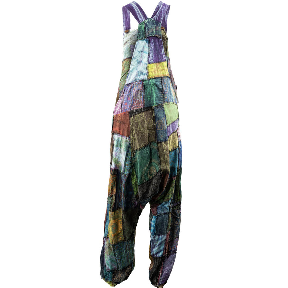 (CLOTHE) PATCHWORK 100% RAYON JUMP SUIT
