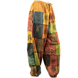 (CLOTHE) PATCHWORK 100% RAYON STRAIGHT LEG PANTS