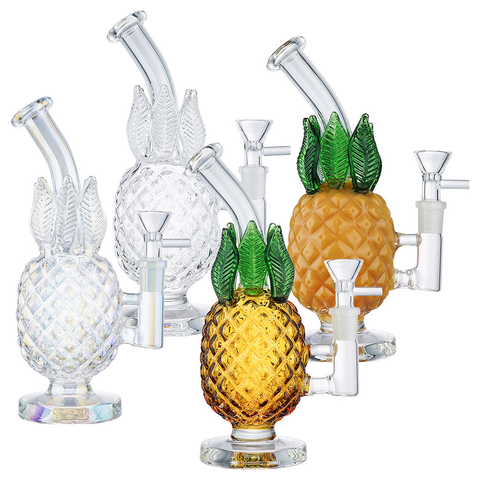 (WATER PIPE) 8" PINEAPPLE - CLEAR