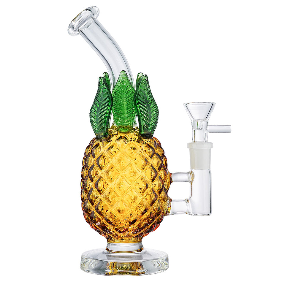 (WATER PIPE) 8" PINEAPPLE - CLEAR GOLD