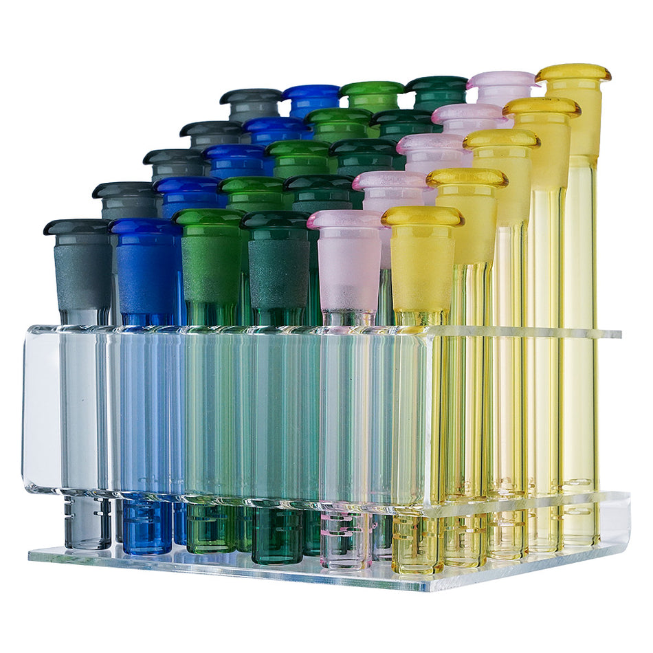 (DOWNSTEM) ACRYLIC DOWNSTEM DISPLAY SET - 5 SIZES 30CT