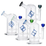 (WATER PIPR) 7" SPINNING DICE PERC - JADE BLUE