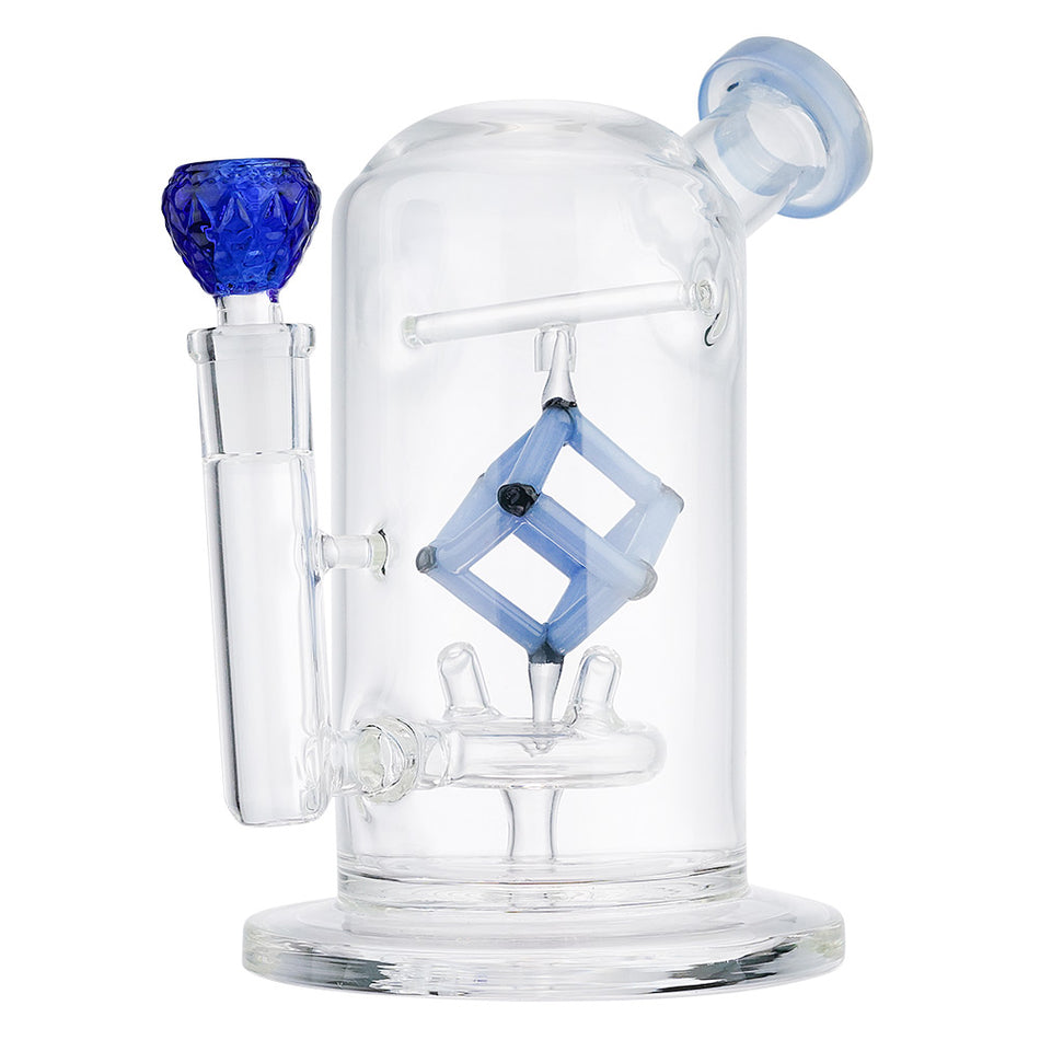 (WATER PIPR) 7" SPINNING DICE PERC - JADE BLUE