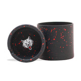 (GRINDER) WULF BEVEL 4PC 65mm TOP ASHTRAY - BLACK RED SPATTER