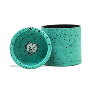 (GRINDER) WULF BEVEL 4PC 65mm TOP ASHTRAY - TEAL BLACK SPATTER