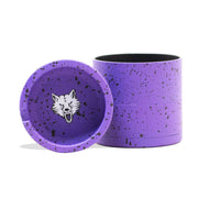 (GRINDER) WULF BEVEL 4PC 65mm TOP ASHTRAY - PURPLE BLACK SPATTER