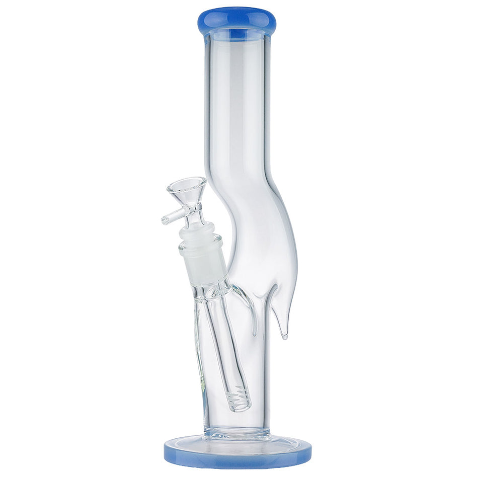 (WATER PIPE) 12" HOOK TUBE - JADE BLUE