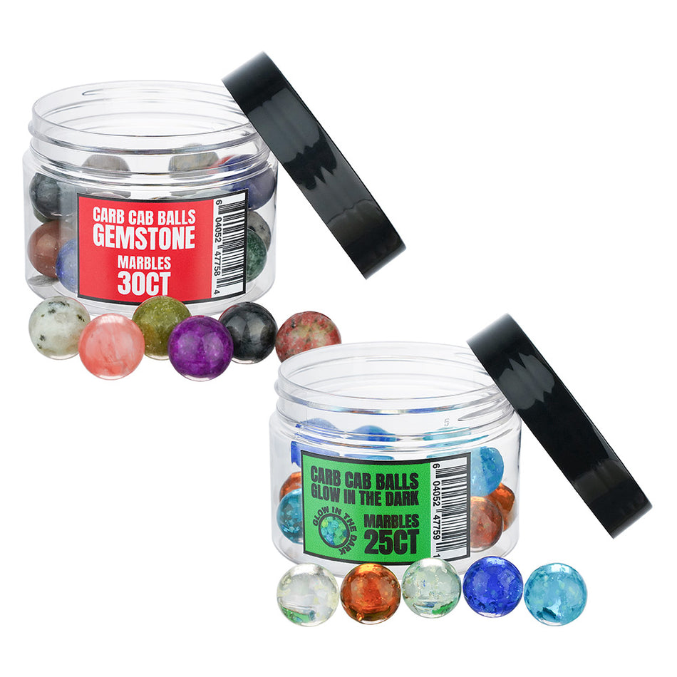(PLUG) CARB CAP BALLS 25CT - GLOW IN THE DARK