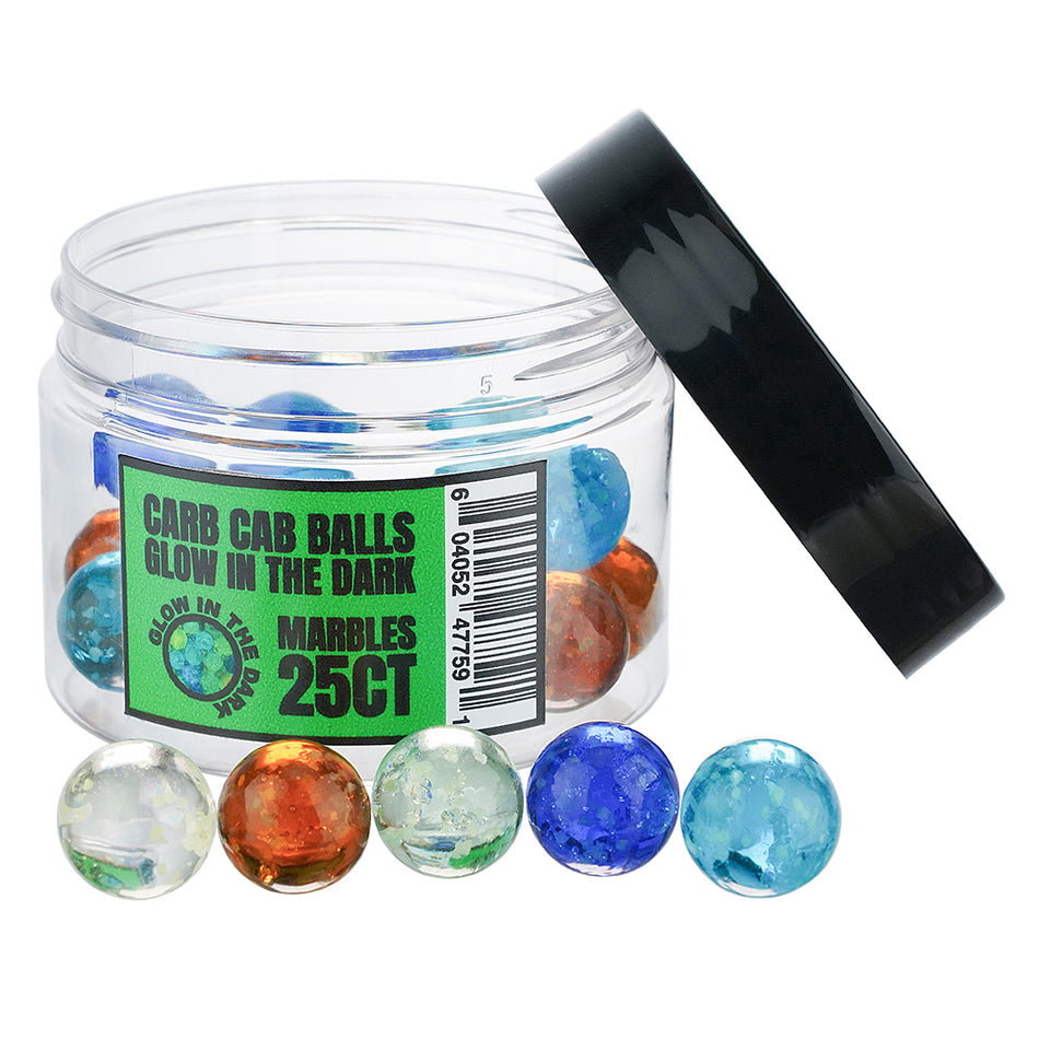 (PLUG) CARB CAP BALLS 25CT - GLOW IN THE DARK