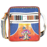 (BAG) SMALL HEMP CROSS BODY MUSHROOM DESIGN