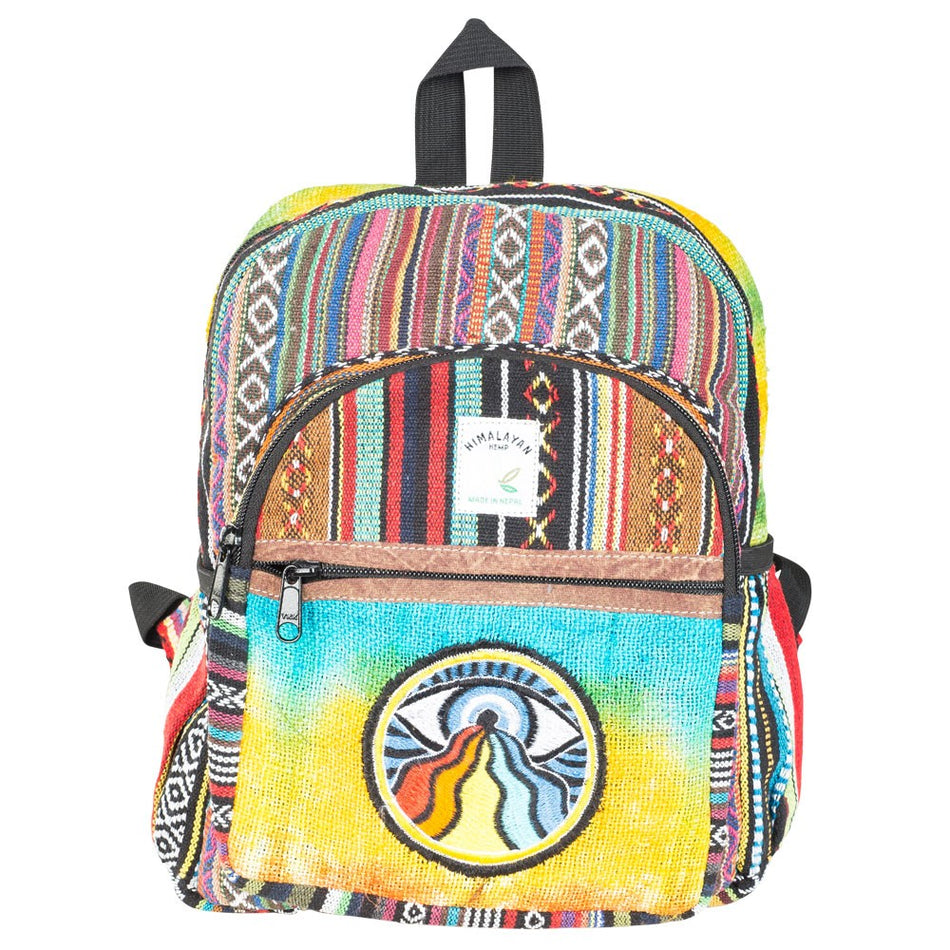 (BAG) MINI HEMP BACKPACK - EVIL EYE