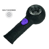 (SILICONE) STRATUS SKULL HAND PIPE - SHINY PANTHER