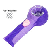 (SILICONE) STRATUS SKULL HAND PIPE - SHINY ORCHID