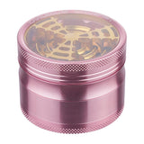 (GRINDER) 2.5" CHROMIUM CRUSHER 4PC WINDMILL - PINK