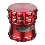 (GRINDER) 2.5" CHROMIUM CRUSHER WINDOW - RED