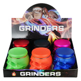 (GRINDER) 2" SKULL SATIN COLOR WITH CONTAINER - 6CT