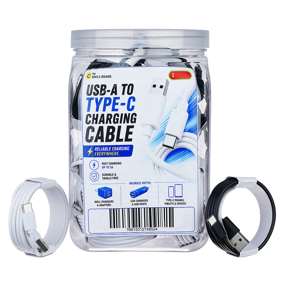 (USB CHARGER) CABLE CHARGER 24CT - TYPE A to TYPE C