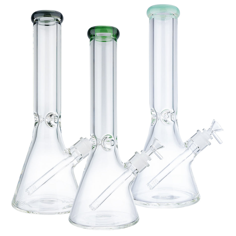 (WATER PIPE) 14 INCH BEAKER 9MM THICK - LIGHT GREEN