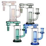 (ASH CATCHER) 14mm 90° DRUM PERC SEE THROUGH - BLUE