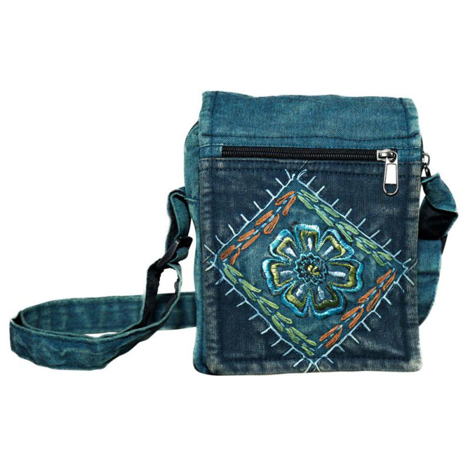 (BAG) SMALL COTTON EMBROIDERED FLOWER