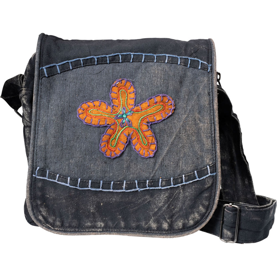 (BAG) SMALL COTTON EMBROIDERED FLOWER - ASSORTED