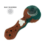 (SILICONE) STRATUS 4" SILICONE BEE SPOON PIPE - BRONZE