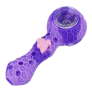 (SILICONE) STRATUS 4" SILICONE BEE SPOON PIPE - SHINY ORCHID