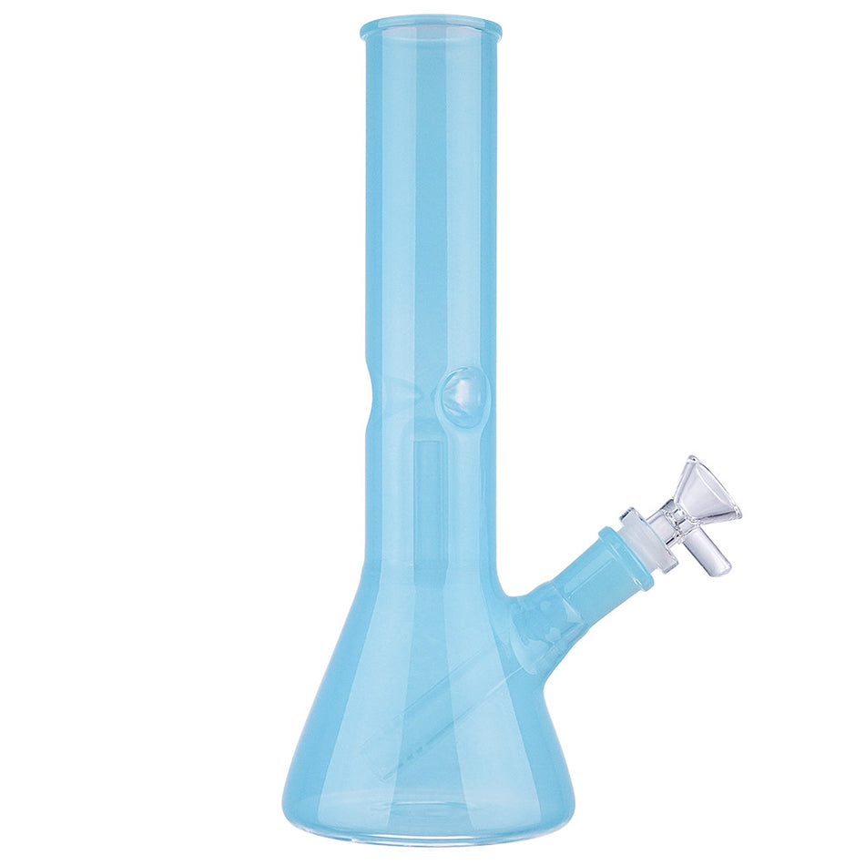 (WATER PIPE) 10.5" SEE THROUGH COLOR BEAKER - BLUE