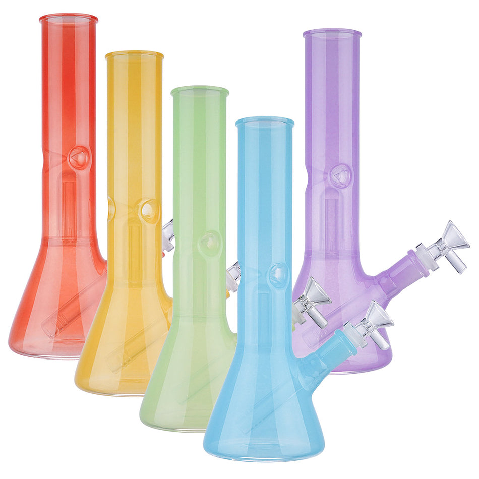 (WATER PIPE) 10.5" SEE THROUGH COLOR BEAKER - BLUE