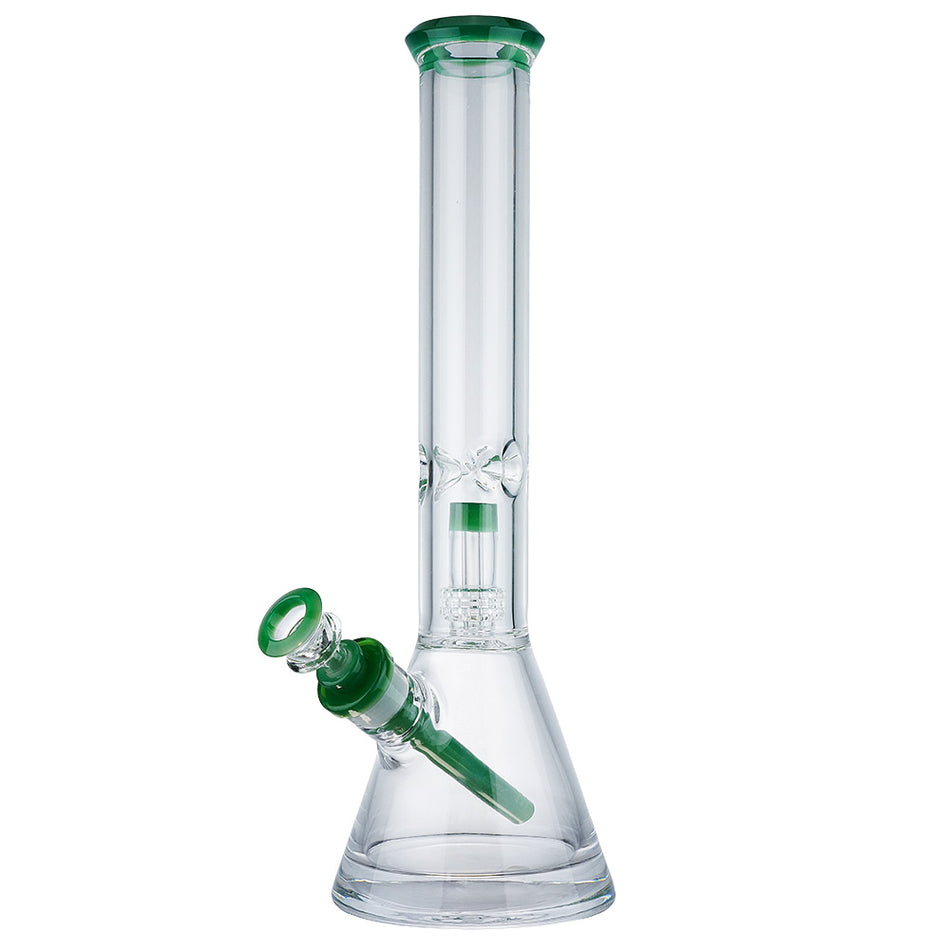 (WATER PIPE) 15.5" DIAMOND CUT UFO PERC - JADE GREEN
