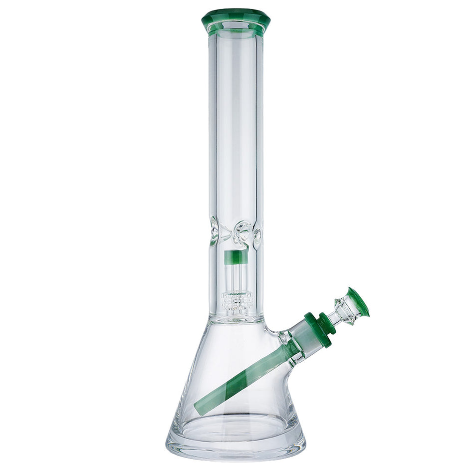 (WATER PIPE) 15.5" DIAMOND CUT UFO PERC - JADE GREEN