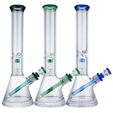 (WATER PIPE) 15.5" DIAMOND CUT UFO PERC - JADE GREEN