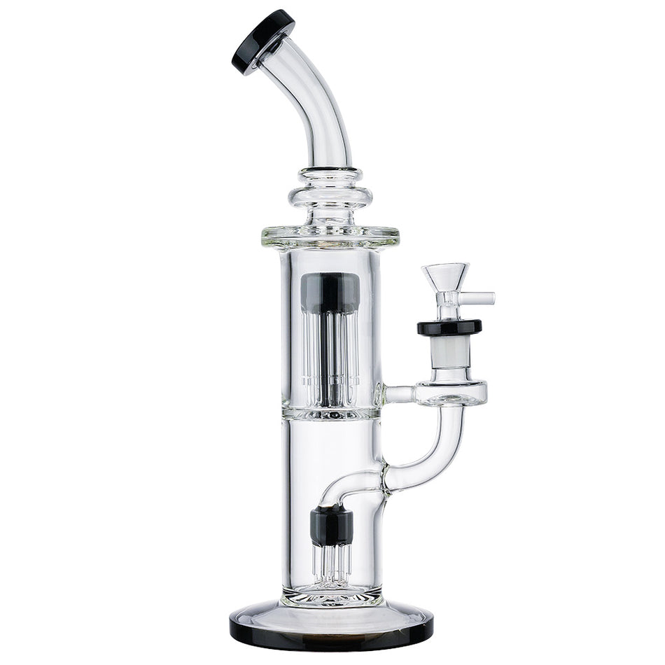 (WATER PIPE) 13" TREE PERC DOUBLE WHEEL - BLACK