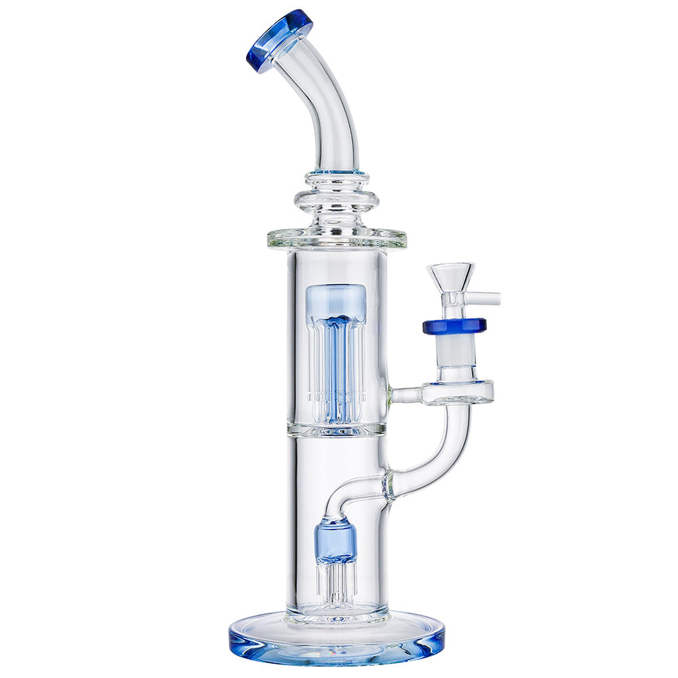 (WATER PIPE) 13" TREE PERC DOUBLE WHEEL - BLUE