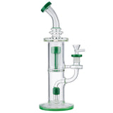 (WATER PIPE) 13" TREE PERC DOUBLE WHEEL - JADE GREEN