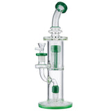 (WATER PIPE) 13" TREE PERC DOUBLE WHEEL - JADE GREEN