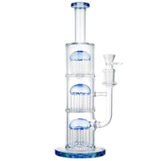 (WATER PIPE) 13" TRIPLE TREE PERC - LIGHT BLUE