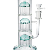 (WATER PIPE) 13" TRIPLE TREE PERC - LIGHT BLUE