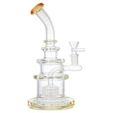 (WATER PIPE) 9.5" CAKE STYLE WITH BUILT IN PERC - AMBER