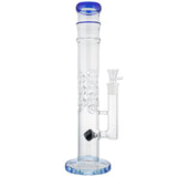 (WATER PIPE) 15" STRAIGHT BEAKER FINGER GRIP - BLUE