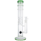 (WATER PIPE) 15" STRAIGHT BEAKER FINGER GRIP - GREEN