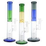 (WATER PIPE) 14" TREE PERC STRAIGHT BEAKER - BLUE