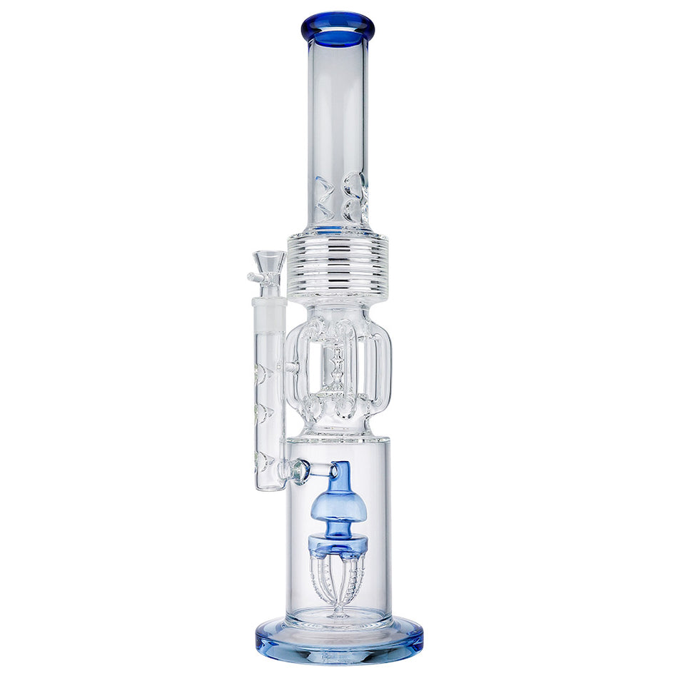 (WATER PIPE) 20" SCIENTIFIC GLASS LOOKAH STYLE - BLUE